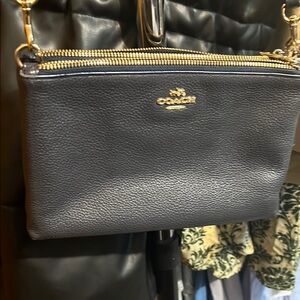 Coach Black Leather Wristlet